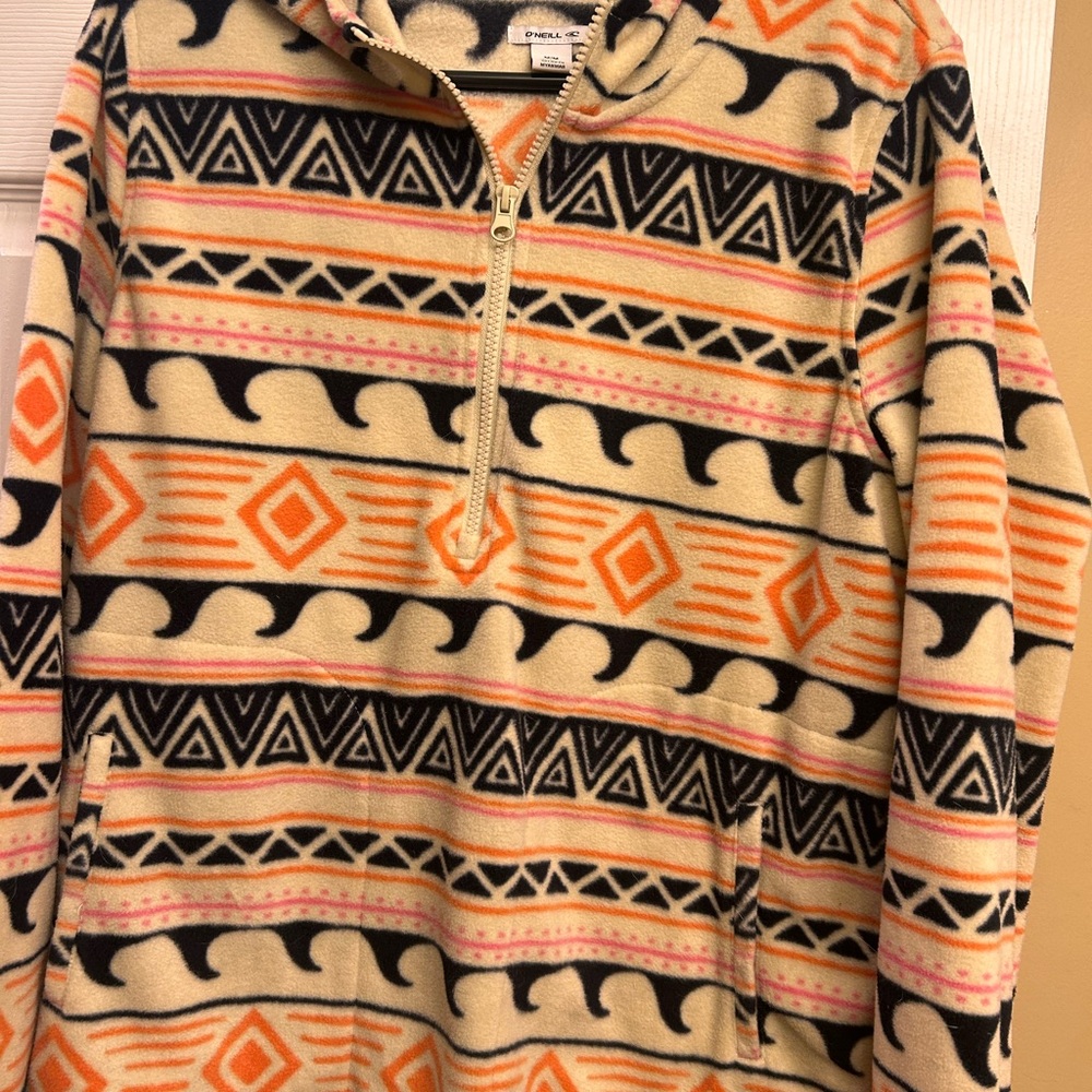 O'Neill Patterned Fleece- Cream and Orange